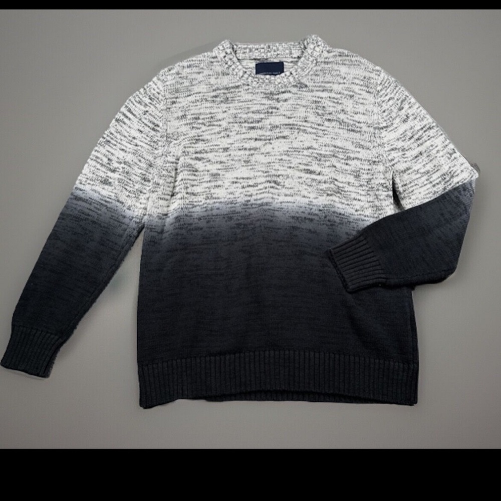 American eagle Men’s Preppy Collegiate Scholar Ombré 💯% Cotton Sweater Sz Med - Picture 1 of 13